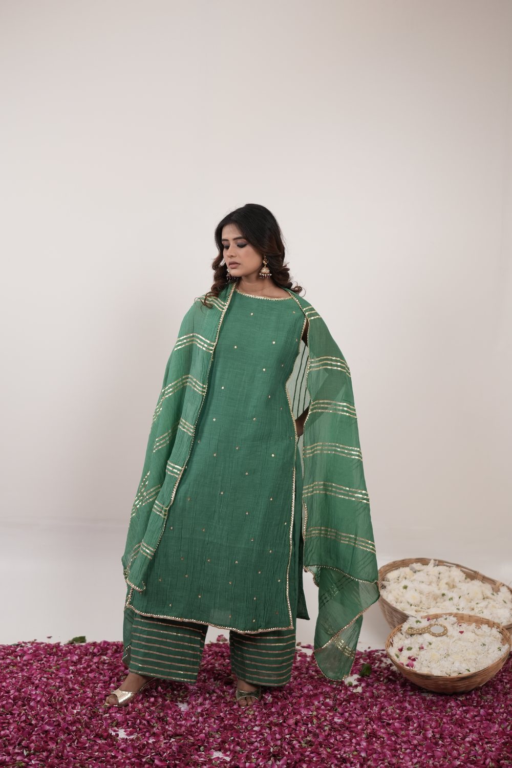 Resham Royal Suit Set — Green